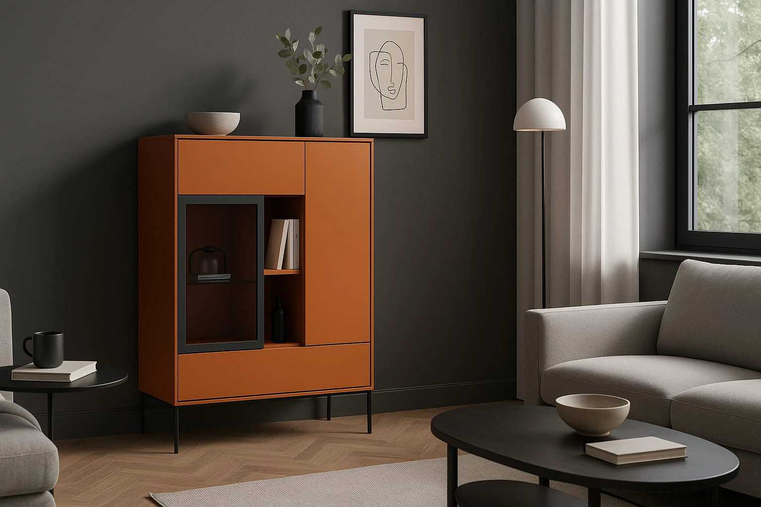 Шкаф для книг: шкаф для книг со стеклянными дверцами | Neoth